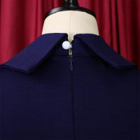 Vestido Elegante Para Oficina Para Mujer Profesional Con Cuello En V Y Diamantes Ajustado Silueta De Saco Midi Formal Vestido De Trabajo - details 25