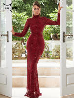 Vestido Largo Rojo Con Lentejuelas Y Abertura En El Costado Para Mujer Missord Vestido Bodycon De Fiesta Noche Prom Para Edad 25-35 - details 4