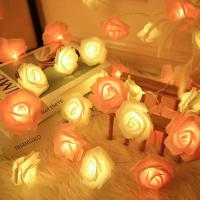 Luces De Flecos De Rosa Con 10/20LED Para Bodas Fiestas Cumpleaños Festivales Decoraciones Interiores Y Exteriores Operadas Por Batería - details 1