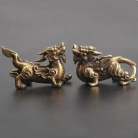 2pcs Pares De Cuernos De Delfín Y Caudal De Oveja Decoración De Hogar De Animales Mitológicos Chinos Cabeza De Dragón Y Cuernos De Ciervo En Latón Para Adornos Del Hogar - details 3