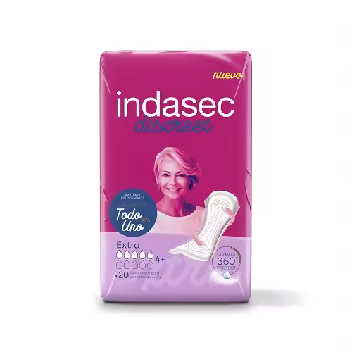 Compresas Indasec Discreet Extra 20U - Seguridad Sin Fugas - 1