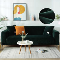 Cubierta De Sofá De Terciopelo Para Sala De Estar Color Gris Estirable Sólido Cubierta De Sofá Conjunto Funda Para Asiento Y Cojín 1PC - details 15