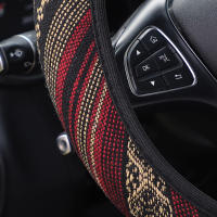 Cubierta De Volante Para Coche Estilo Bohemio Y Étnico De Tela Rayada Transpirable Sin Borde Interno Para Coches De 14-15 Pulgadas - details 9