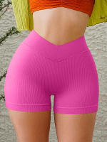 Shorts De Yoga Para Mujer Cintura Alta Levanta Glúteos Sin Costuras Fitness Ejercicio Correr Ciclismo Shorts De Gimnasio - details 19