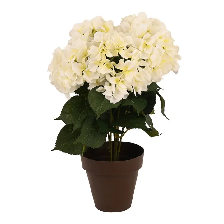 Poenia Arte Floral - Flor Hortensia Artificial Con 7 Cabezas En Maceta 59cm - REF M630809 - Decoración Duradera - 1