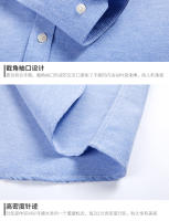 Camisa De Oxford Para Hombre Algodón Antirroto Sin Planchar Estilo Casual Ajustada Para Negocios Y Sociales Con Solapas Y Manga Larga - details 19