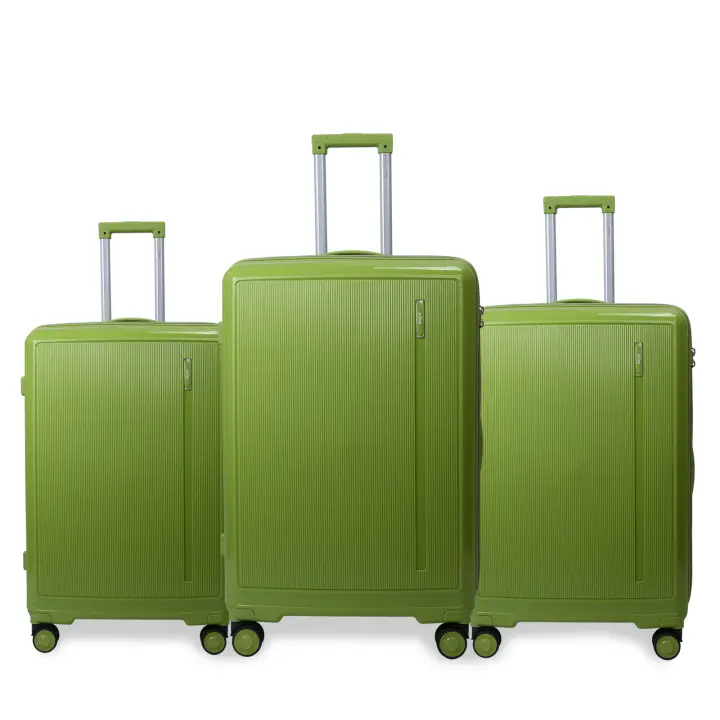 S7 STAR LG61698-LG61702 Juego 3pcs Maleta PP de Viaje, Cabina Rígida Extensible de Moda, Set 3 Equipaje Resistente con Mango Ajustable, Cabina Trolley Color Puro con 4 Ruedas Giratorias Multidireccionales 360° - 1