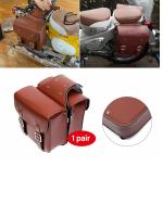 Bolsas De Silla De Motocicleta PU Cuero Universal Vintage Marrón Bolsa Lateral Con Herramientas Y Guantes Impermeable - details 1