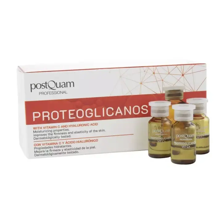 Postquam - Ampollas Faciales Proteoglicanos Vit-C + Tratamiento Antioxidante Intensivo + Hidratación Profunda + Combate Líneas de Expresión y Firmeza + Con Ácido Hialurónico y Vitamina C + Para Todo Tipo de Pieles - 1