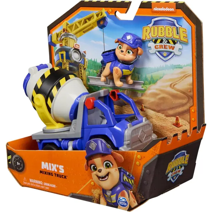 Rubble & Crew, Juguete de camión hormigonera de Mix con Figura de acción y Juguetes de construcción móviles, Juguetes para niños a Partir de 3 años (Spin Master 6066540) - 1