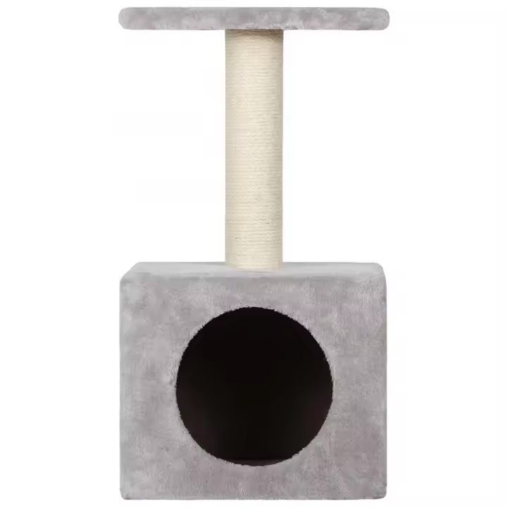RASCADOR CAT TREE KITTY KENNEL+TRAY GRIS para Gatos Diversión Juegos GATO - 30 x 30 x 56.5 cm - 1
