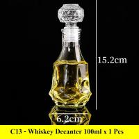Botella De Vino Pequeña De Vidrio Transparente Alta Calidad 50/100ml Dispensador De Whiski Mini Creativo Botella Roja - details 21