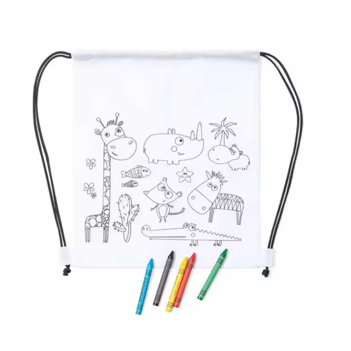 Lote de 15 mochilas coloreables para pintar con ceras regalos para cumpleaños fiestas infantiles detalles para niños en Bodas comuniones bautizos asociaciones tiendas entretenimiento mochila para colorear con ceras - 1