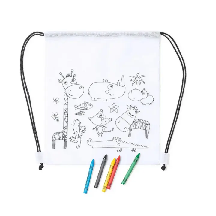 Lote de 15 mochilas coloreables para pintar con ceras regalos para cumpleaños fiestas infantiles detalles para niños en Bodas comuniones bautizos asociaciones tiendas entretenimiento mochila para colorear con ceras - 1
