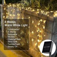Luces De Hiedra Solar Para Exteriores 105Pies 310LED Impermeables Para Navidad Patio Jardín Bodas Fiestas Decoración De Árbol - details 4