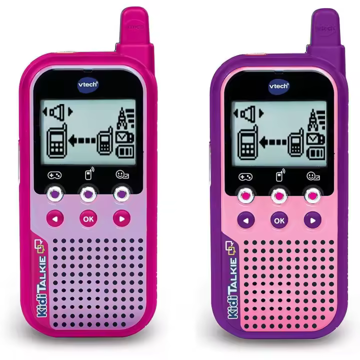 VTech KidiTalkie 6 en 1, Walkie-Talkie para niños, Envía mensajes y Juega con una conexión segura, Color rosa, Versión ESP - 1