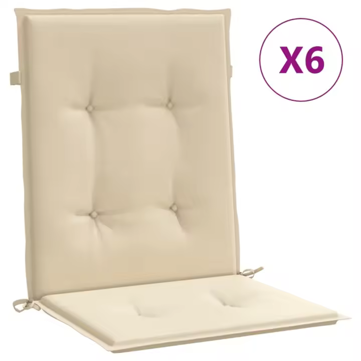 Paño de Silla de Jardín respaldo Bajo 6 UDS lona Oxford beige - 1
