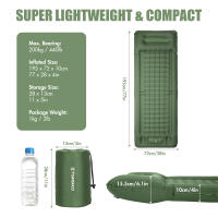 Tomshoo Almohadilla De Dormir Inflable Extra Gruesa 4In Autoinflable Con Bomba Integrada Para Camping Viajes Y Acampar - details 3