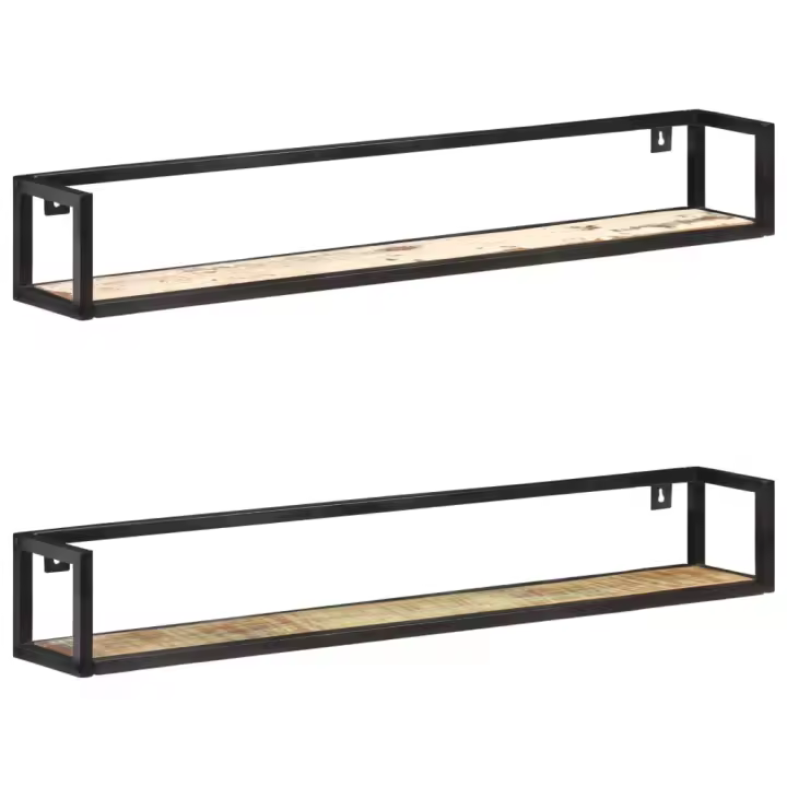 Estantes de pared 2 unidades 120 cm madera maciza reciclada - 1