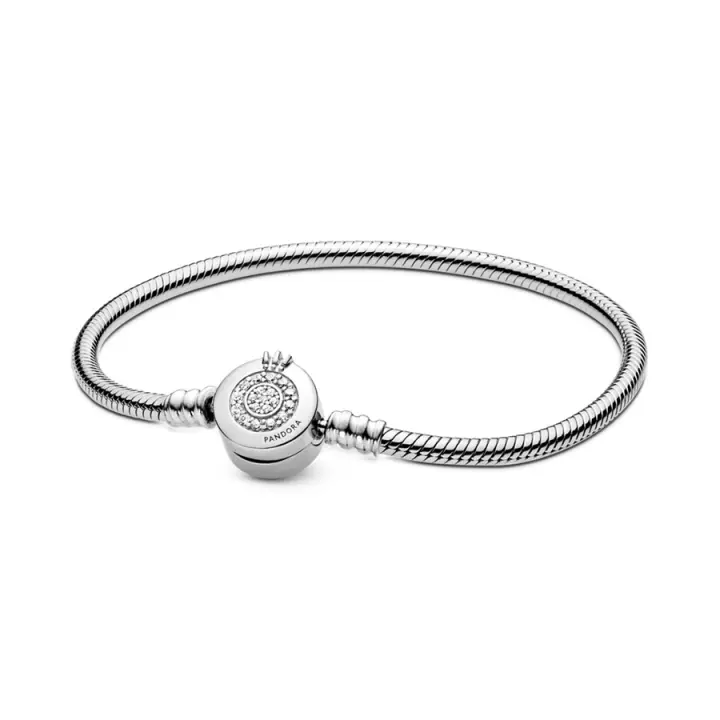 Pandora Pandora Pulsera Moments en plata de ley Corona Brillante con cadena de serpiente 599046C01 , para Mujer - 1
