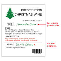 Etiquetas De Vino Con Diseño De Árbol Navideño Y Prescripción Divertida 6pcs Etiquetas De Botella De Vino De Cumpleaños Aniversario Regalo Novelty Tamaño 12x10cm - details 1