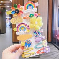 Set De 14 Peinadores Para Niñas Con Dibujos Animados Flores Y Frutas Accesorios Para El Cabello Infantil Barretas Para Bangs - details 4