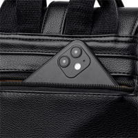 Mochilas de cuero de lujo para mujer y niña, morral informal, Mochila Vintage negra, mochilas escolares - details 17
