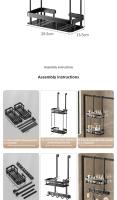 Rack De Almacenamiento Para Baño Colgante Sobre Puerta Caddy De Ducha Doble Capa Organizador De Estante De Ducha Moderno Y Sencillo - details 15