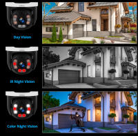 Cámara De Seguridad IP KERUI PTZ Dual Lens 6MP POE Exterior Video CCTV Observación Remota Compatible Con Onvif iCSEE Negra - details 7