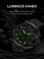 Reloj De Pulsera De Lujo Para Hombre LIGE Con Cinta De Malla Resistente Al Agua Y Luz Cósmica Cronógrafo De Moda Y Negocios - details 5