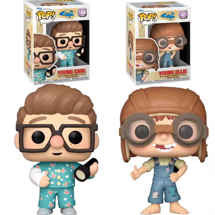 Funko  Pack 2 Funkos  Young Carl Young Ellie  1480 1481 Up  Pixar  Disney Funko Pop Funko Pop - 1