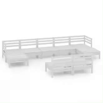 VIDAXL 3083355 conjunto de muebles para el exterior color blanco de madera de pino maciza - 1