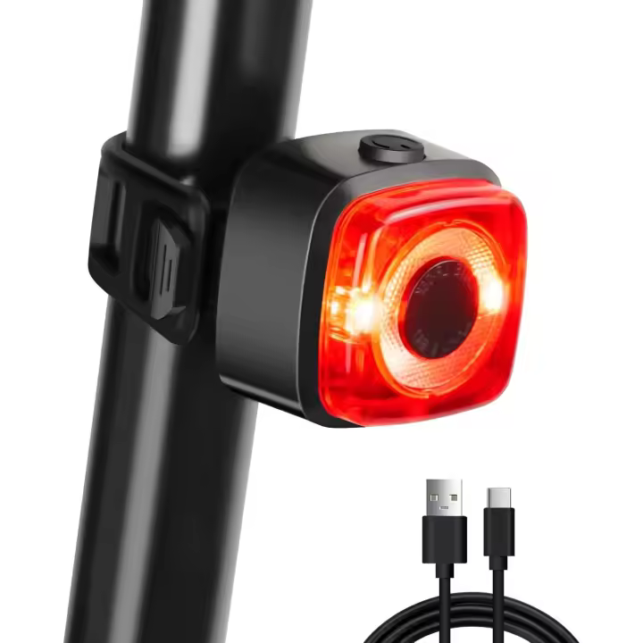 Iluminación para bicicleta - luz trasera para bicicleta - luz trasera - lámpara para bicicleta - luz LED para bicicleta MTB - IPX5 resistente al agua - Recargable tipo C - Adecuada para bicicletas de montaña y carretera - 1