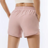 Shorts Deportivos Sueltos Para Mujer Cintura Alta Antideslizante Doble Capa Secado Rápido Entrenamiento Fitness Running - details 0