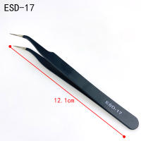 Set De 9 Pinzas De Acero Inoxidable Antiestáticas ESD Herramientas De Mantenimiento Precision Industrial Curvas Y Rectas Para Reparación - details 11