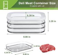 Contenedor De Alimentos Para Refrigéerador Sscehopp Stackable Meal Prep Caja De Almacenamiento Con Tapa Para Bacon Y Carne Para Sandwiches - details 2