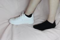 Geshop 6 Pares Calcetines Tobilleros Algodón Transpirables  Calcetines Algodón Hombre Mujer  Caña Rematada  Color Negro, Blanco. - details 2