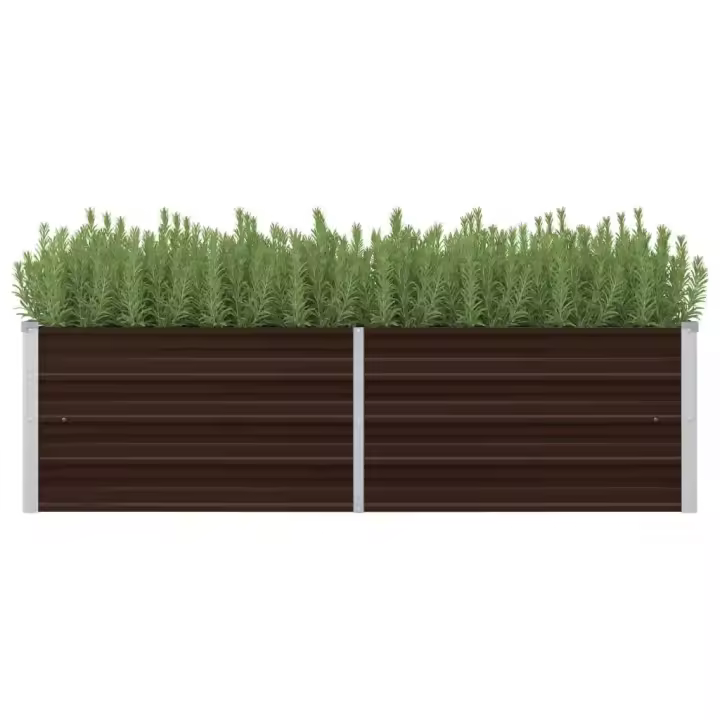 vidaXL Jardinera elevada de acero galvanizado marrón dimensiones 160 x 80 x 77 cm,  240 x 80 x 77 cm,  160 x 40 x 45 cm y mas - 1