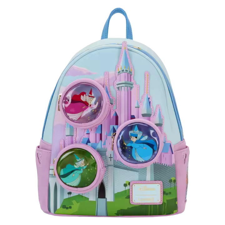 LOUNGEFLY MOCHILA HADAS MADRINOS CASTILLO mujer BELLA DURMIENTE DISNEY SLEEPING BEAUTY - 1