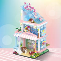 Bloques De Construcción Micro Ciudad Vistas Callejeras Tienda De Flores Y Café Para Niños Y Niñas Juguetes Educativos Regalos De Cumpleaños - details 2