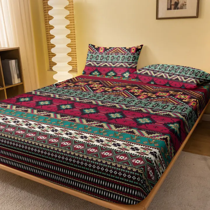 Sábana Ajustada Moderna Y Bohemia Impresa Mate Sin Pillowcases Incluidos Fundas De Almohada No Incluidas Cama Muebles Para Dormitorio - 1