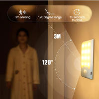 Lámpara LED Recargable Con Sensor De Movimiento Para Pasillo Baño Armario Cocina 12LED Alta Luminosidad Luz Nocturna Rectangular - details 6