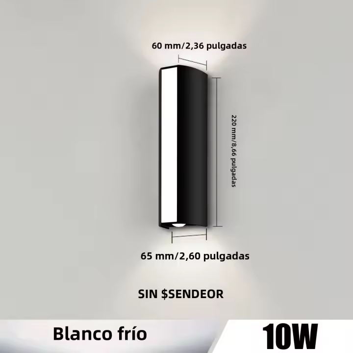 Lámpara De Pared LED 10W Impermeable Para Interiores Y Exteriores Adecuada Para Baño Porche Cocina Dormitorio Pasillo Sala De Estar Fuente De Alimentación AC85-265V Moderno Estilo - 1