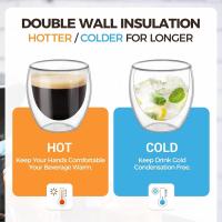 6 Tapas de Doble pared, Tapas de café transparentes de Doble pared, Doble pared, Capuchin, café con leche y aislamiento (80 ml) - details 1