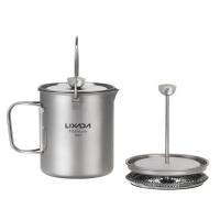 Lixada Taza De Café De Titanio 750ml Con Press Francés Y Cuchara Plegable Para Camping Y Cocina Al Aire Libre - details 12