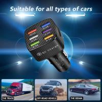 Adaptador de cargador de teléfono para automóvil de 6 puertos de carga rápida, QC3.0/3.1A, derivación inteligente, Cargador USB compatible con cargador de cigarrillos - details 1