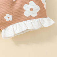 Conjunto Veraniego Para Bebé Niña Con Estampado De Flores Camiseta Y Shorts Con Diadema 2 Piezas Ropa Infantil De Verano - details 16