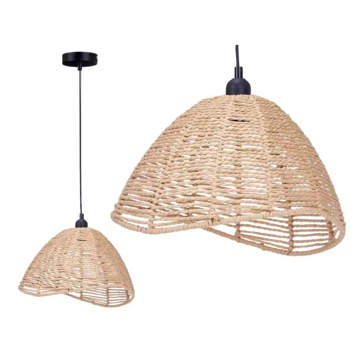 Factory Cuadros - Lámpara Colgante Natural Hakim - 30 X 34 X 20 Cm - Rattan | Estilo Natural - 1