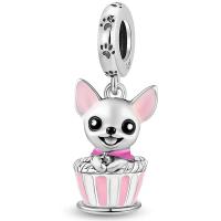 Encantos De Plata De Ley 925 Serie De Mascotas Gato Perro Lechuza Hongos Para Creación De Pulseras Joyas De Moda De Alta Calidad Regalo - details 12