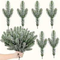 Guirnalda De Ramas De Pino Artificial Verde Para Navidad Decoración De Casa Falsas Plantas Verdes Estilo Nieve Cubierta DIY De Navidad - details 5